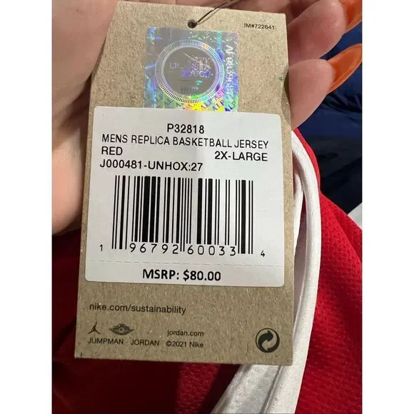 Nike NWT Jordan Houston Cougars #27 Replica Basketball Jersey Red 2XL - Picture 5 of 5